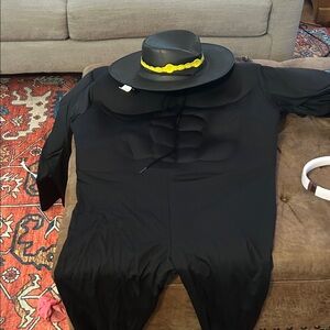 Black Costume with Hat and Yellow Band